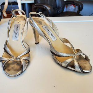 Jimmy Choo Strappy Heels Silver